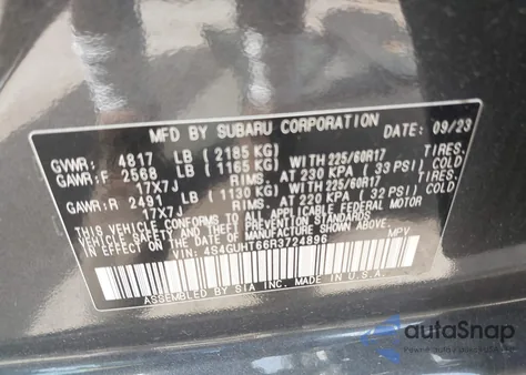 2024 Subaru Crosstrek Wilderness from USA, damaged, VIN 4S4GUHT66R3724896